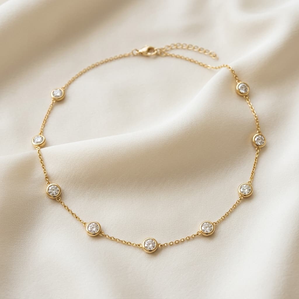 Aurelia Bezel Diamond Station Choker