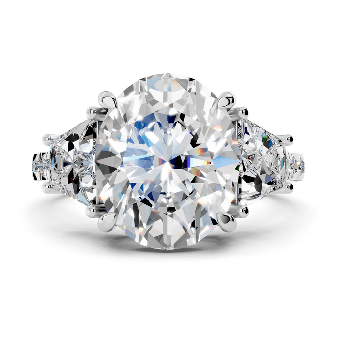 Amara Oval Three-Stone Baguette Ring
