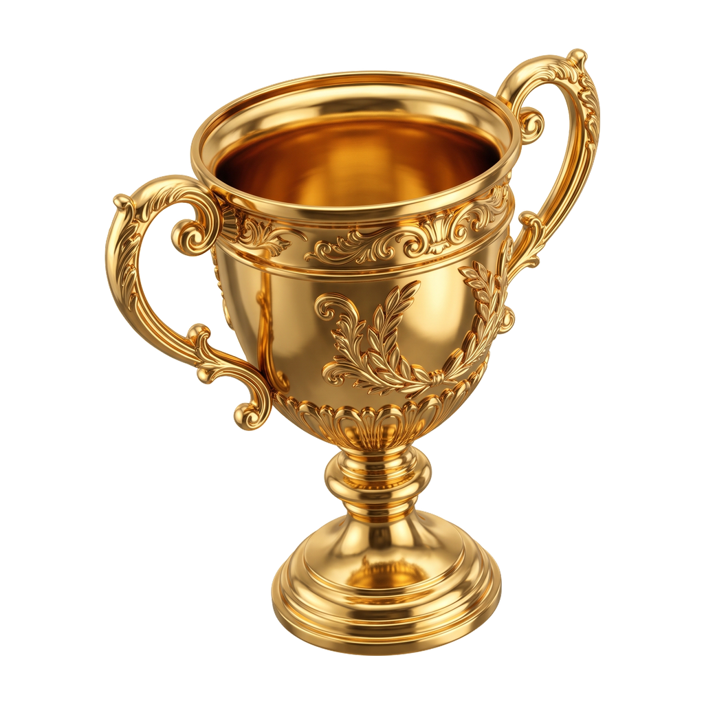 24K Solid Gold Champion Trophy